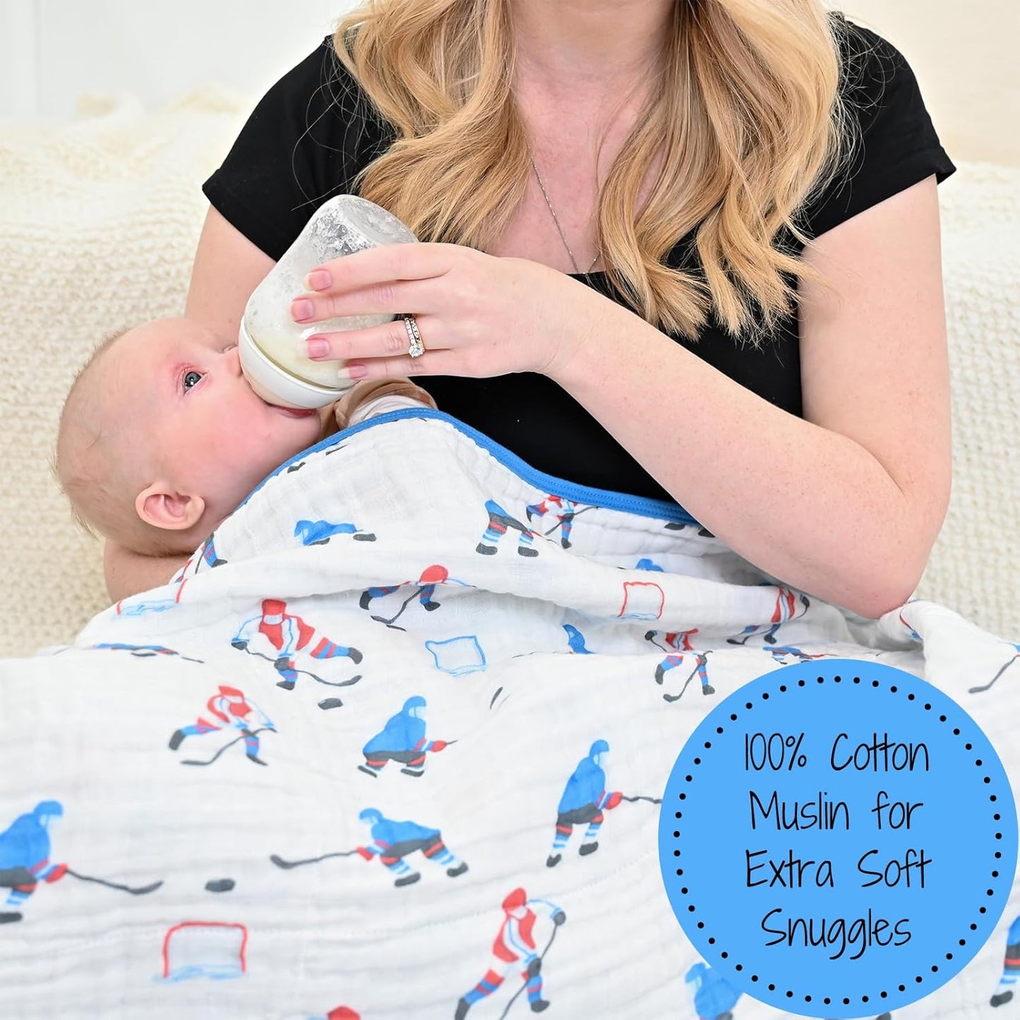 LollyBanks Muslin Blanket 100% Organic Cotton, Muslin Quilt Lightweight, 6 Layers Baby Blankets