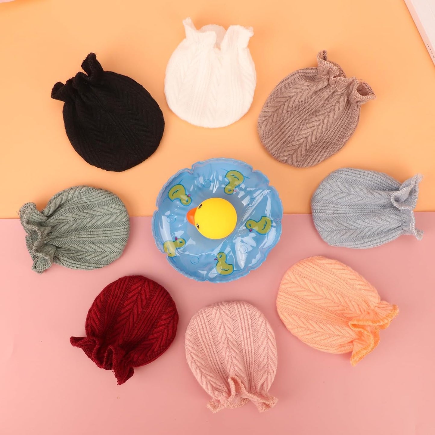 BQUBO Newborn Infant Toddler Mittens No Scratch Cotton Elastic Wrist Gloves Hypoallergenic for 0-6 Months Baby Boys Girls