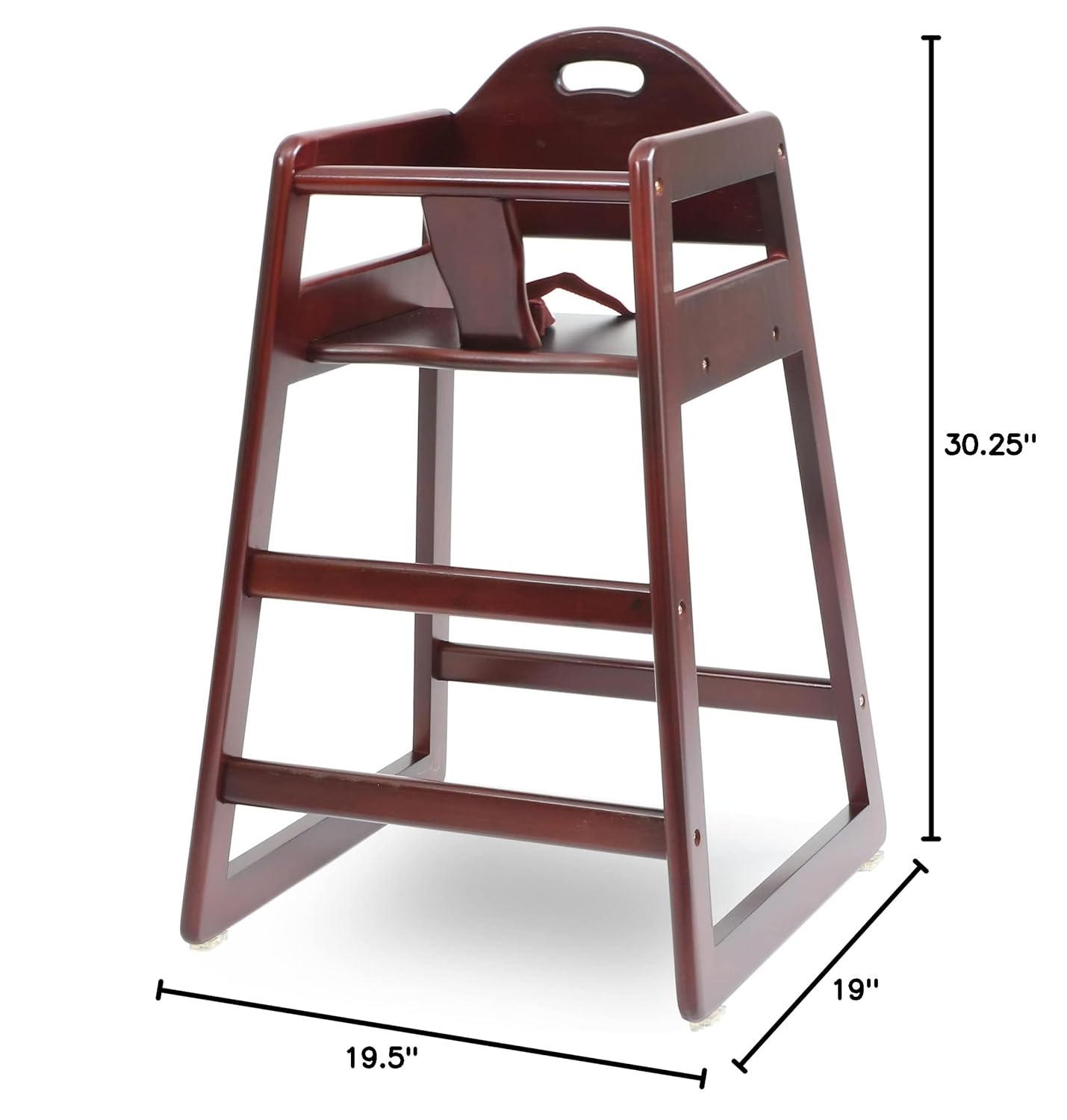 Wooden High Chair for Baby & Toddler – Restaurant-Style Stackable HighChair with Commercial Grade