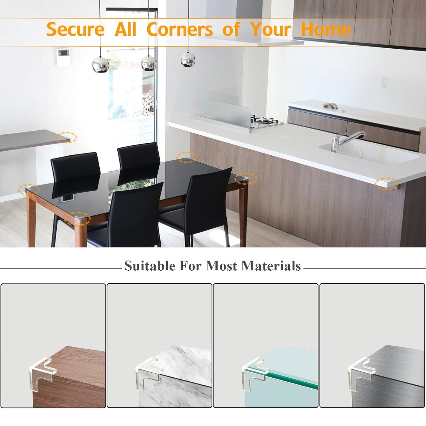 8 Pack Corner Protectors, Clear Table Corner Guards Protectors Baby Proof Furniture Corners & Edges Safety Bumpers Covers, T Shaped 1.4x1.4x1.4 in