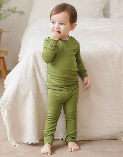 VAENAIT 6M-12Y Toddler Toddler Kids Toddler Girls Boys Soft Comfy Modal Tencel Solid Raglan Sleepwear Pajamas Pjs 2pcs Set