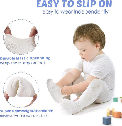 Baby Walking Shoes Toddler Girl Boy Soft Sole Breathable Mesh Slip on Summer Wide Shoes Infant Flexible Lightweight Non-Slip Safer Causal Tennis Shoes Toddler First Walkers Shoes Rubber Soles Outdoor