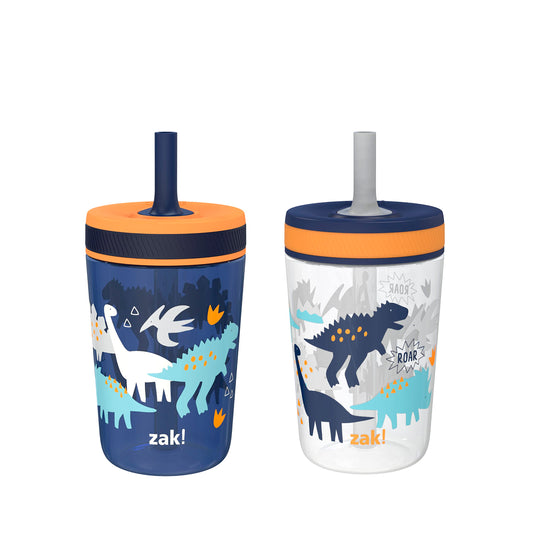 Zak Designs Kelso Toddler Cups For Travel or At Home, 15oz 2-Pack Durable Plastic Sippy Cups With