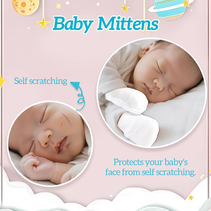 No Scratch Baby Mittens Newborn Infant Toddler Mittens Soft Elastic Wrist Gloves Mitten for 0-6 Months Boys Girls