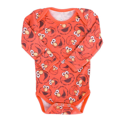 Copper Pearl Long Sleeve Bodysuit Baby: Ultra Soft Baby for Newborns, Boys, and Girls - Stylish, Comfortable, Overlap Shoulders, Premium Knit Fabric - 3-6 Months, Elmo