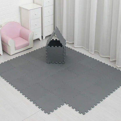 MQIAOHAM® 18 Pieces Puzzle Play Mats, Soft Baby Play Mat, Kids Interlocking Foam Floor Tiles, Toddlers Carpet Playmats G301018-112