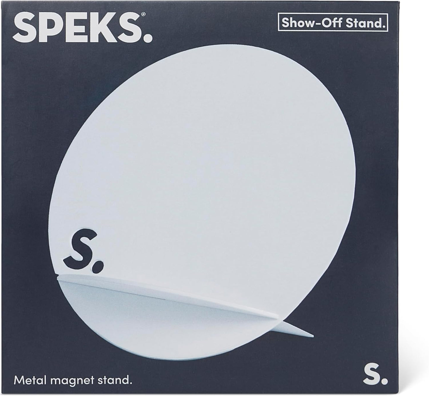 Speks Show Off Stand - Double Sided, Powder Coated Steel Magnetic Display Board - White - Magnets Sold Separately