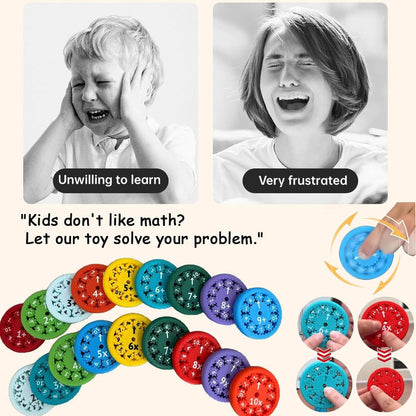 9pcs Math Fidget Spinners, Round Math Fact Fidget Spinner Toy, Number Fidget Spinner Learn Division & Multiplication, Math Learning & Education Fidget Game for Kids Birthday
