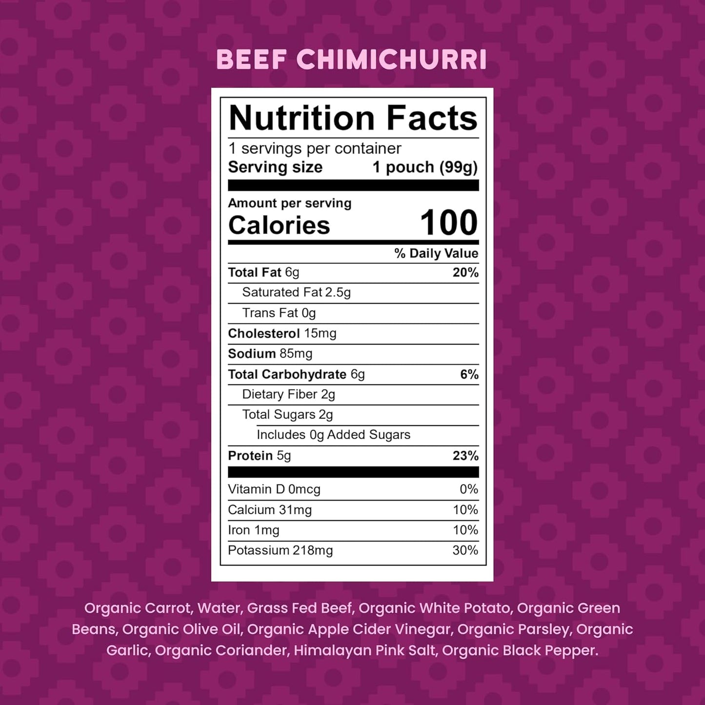 Serenity Kids 7+ Months World Explorers Beef Chimichurri Baby Food Pouches - Baby Puree Made with