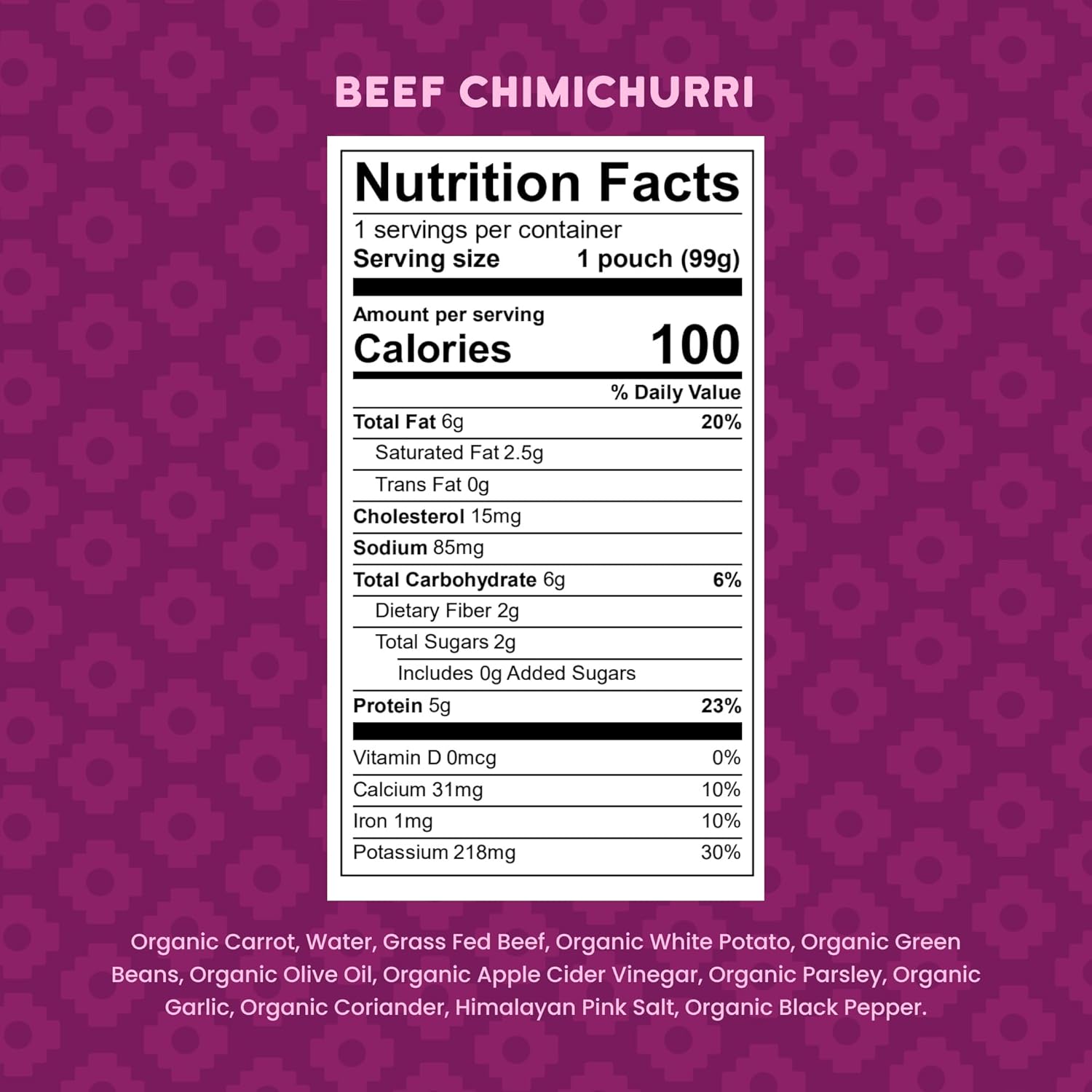 Serenity Kids 7+ Months World Explorers Beef Chimichurri Baby Food Pouches - Baby Puree Made with
