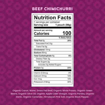 Serenity Kids 7+ Months World Explorers Beef Chimichurri Baby Food Pouches - Baby Puree Made with
