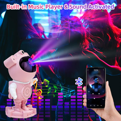 Astronaut Galaxy Projector Starry Projector, Bluetooth Music- White Noise for Sleep-Star Moon Nebula Night Light for Bedroom,360° Adjustable Galaxy with Remote,Timer,Star Light Projector