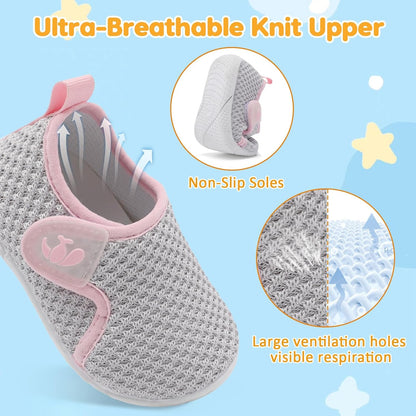 FEETCITY Toddler Walking Shoes Slip On Toddler Shoes Boys Girls Kids Sports Sneakers Casual School Shoes Barefoot Shoes