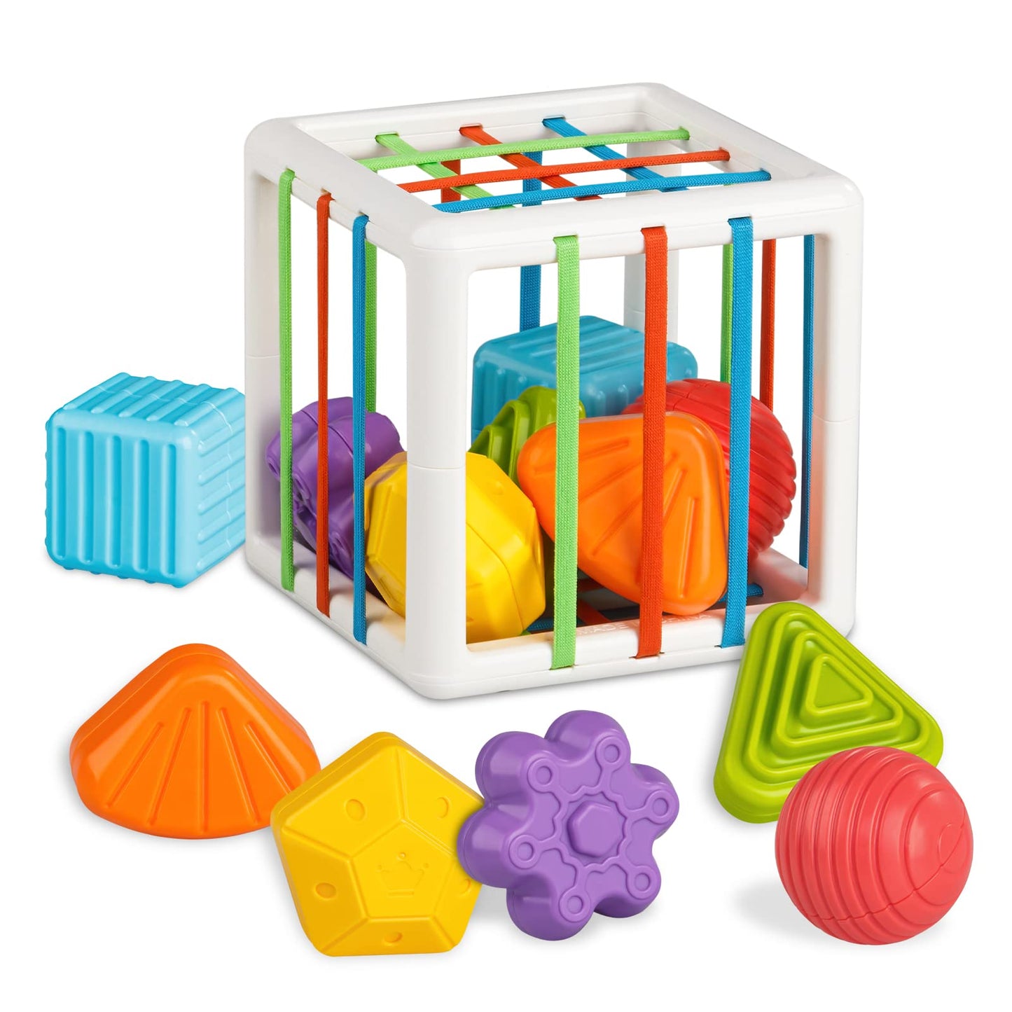 Aprilwolf Montessori Sensory Cube Toy for Toddlers