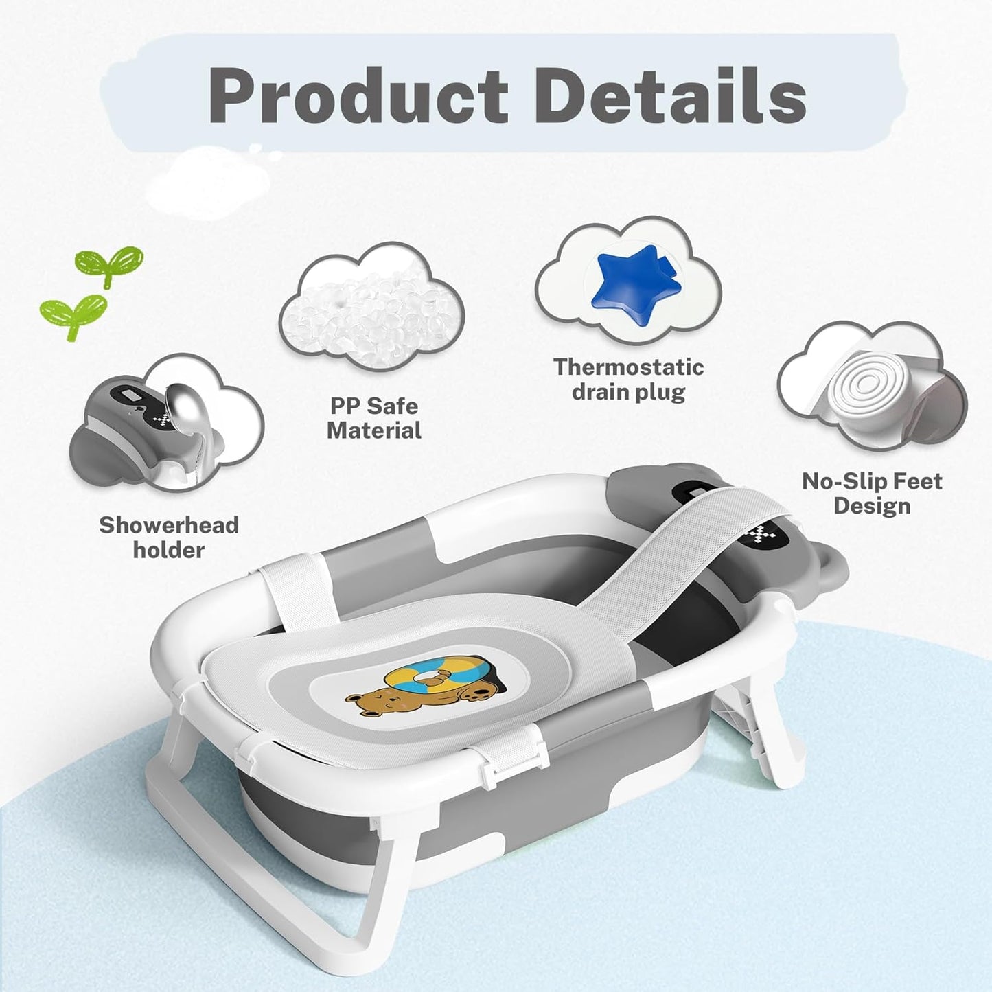 AVIDOR Baby Bathtub,Collapsible Bathtub for Newborn to Toddler,Durable Essential Infant Bath