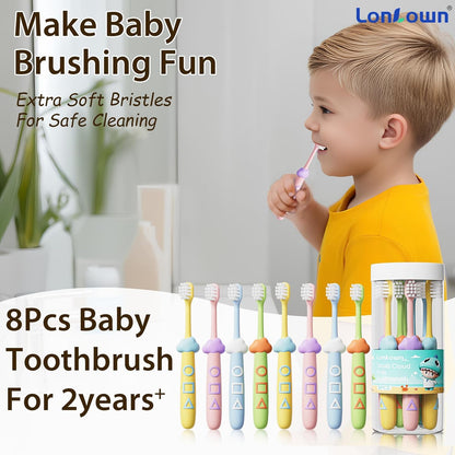 Kids Toothbrushes 8 Pack,Soft Bristle Toothbrush for Toddlers 2-12 Years Old, Cute Multicolor Boys