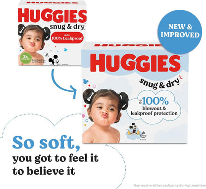 Huggies Size 4 Diapers, Snug & Dry Baby Diapers, Size 4 (22-37 lbs), 186 Count (6 Packs of 31), Packaging May Vary