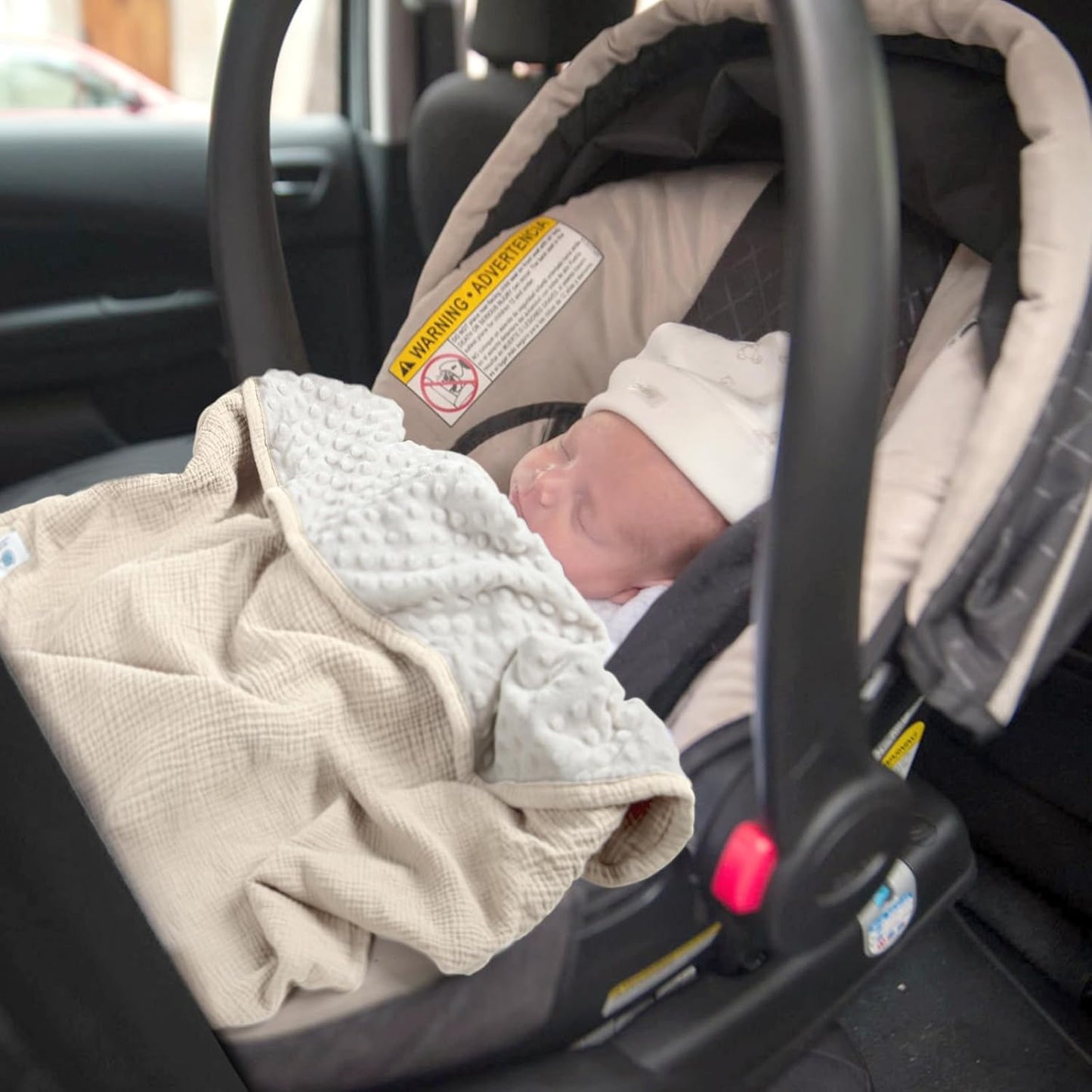 lulumoon Baby Blanket for Newborn Receiving: Minky Dot & Muslin Lightweight - Thermal Blanket Gift