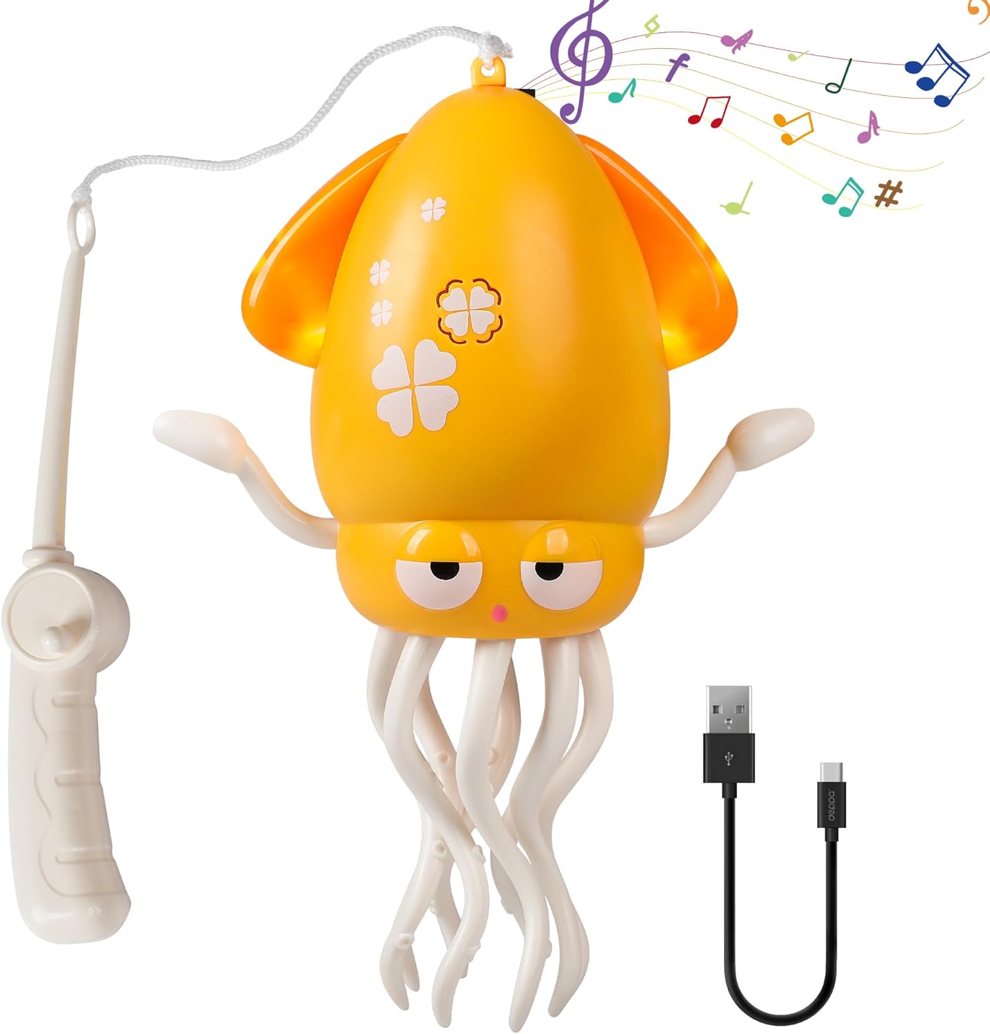 Magic Dancing Octopus Toys, Musical LED Toy, 3 Colors Available (Yellow)