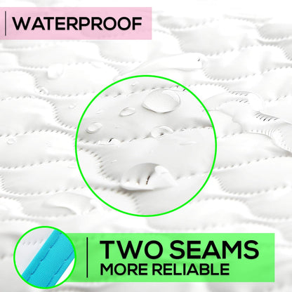 Baby Diaper Changing Mat - 31,5 x 25,5 inch Waterproof Portable Travel Changing Pad - Wipable Liners for Newborn Todlers Kids - Foldable Large Baby Nappy Changer Mat (White w/Turquoise Changing mat)