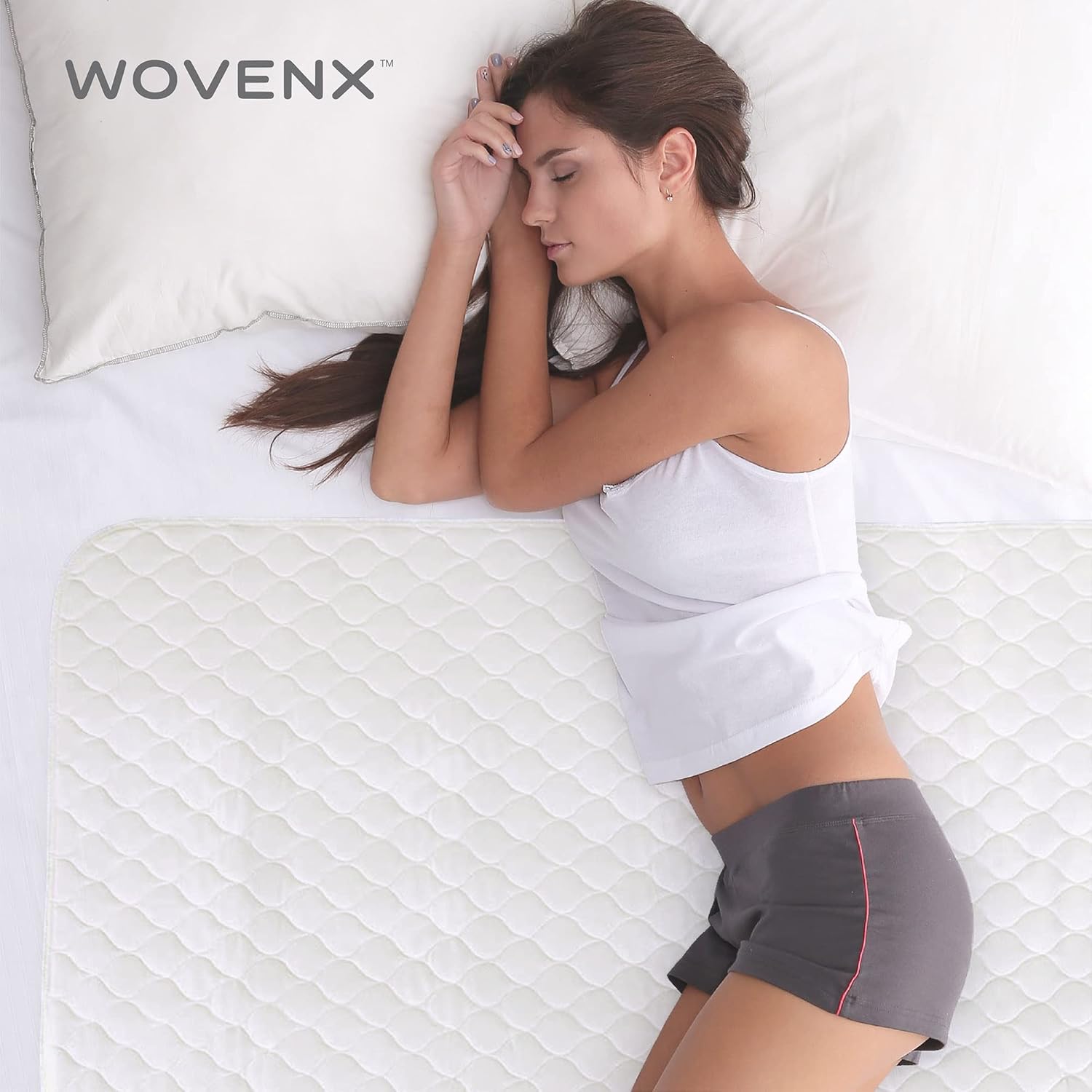 Organic Incontinence Pads for Kids & Toddlers - 5 Layer Waterproof Protectors for Overnight Bed
