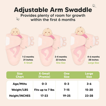 3-Pack Organic Baby Swaddle Sleep Sacks - Swaddles for Newborns, Infant 3-6 Months, Baby Girls, Boys, Soft & Snug Newborn Sleep Sack, Nursery Swaddling Blankets (Angelic, L)