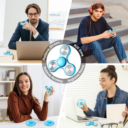 Metal Fidget Spinner for Adults, Silent Sensory Fidget Toys Adults Hand Spinners for ADHD Anxiety Stress Relief, Desk Toys for Office, Birthday Gifts Stocking Stuffers Classroom Prizes