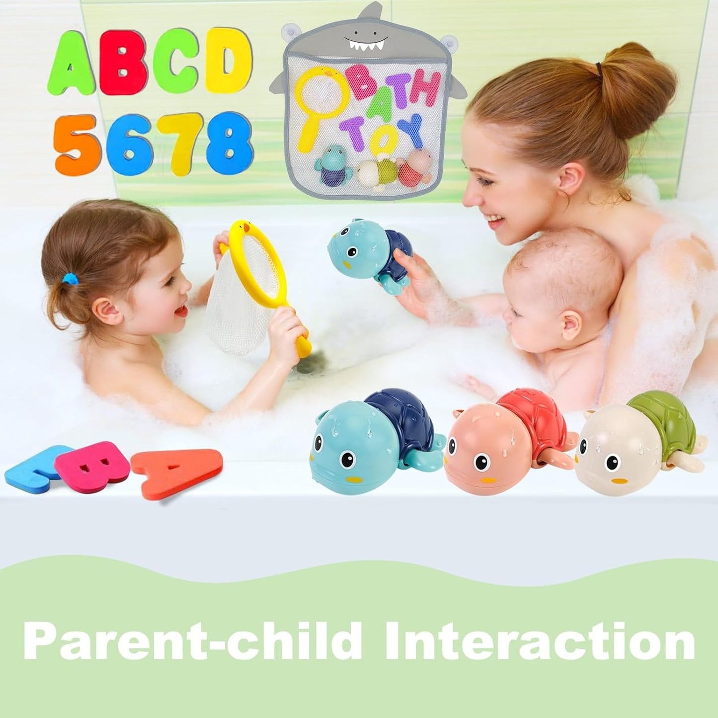Bath Toys for Kids Ages 1-3 - Baby Water Table Pool Toys For Toddlers Mold Free Wind-Up Turtle Toy