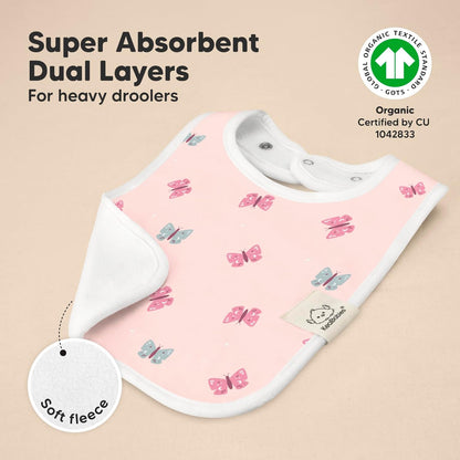 KeaBabies 8-Pack Organic Baby Bibs for Boys, Girls - Super Absorbent Cotton Drool Bibs for Baby Girl & Boy, Teething Toddler, Drooling Newborn, Ultra Soft & Machine Washable (Lunaris)