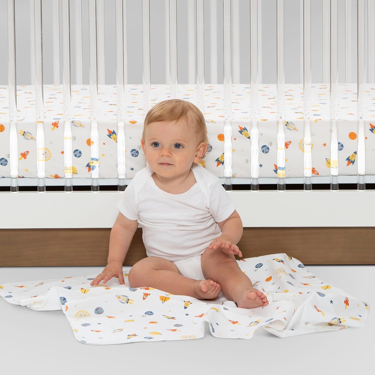 Delta Children 100% Cotton Flannel Baby Receiving Blankets for Girls and Boys – 30x30 Inches (Pack