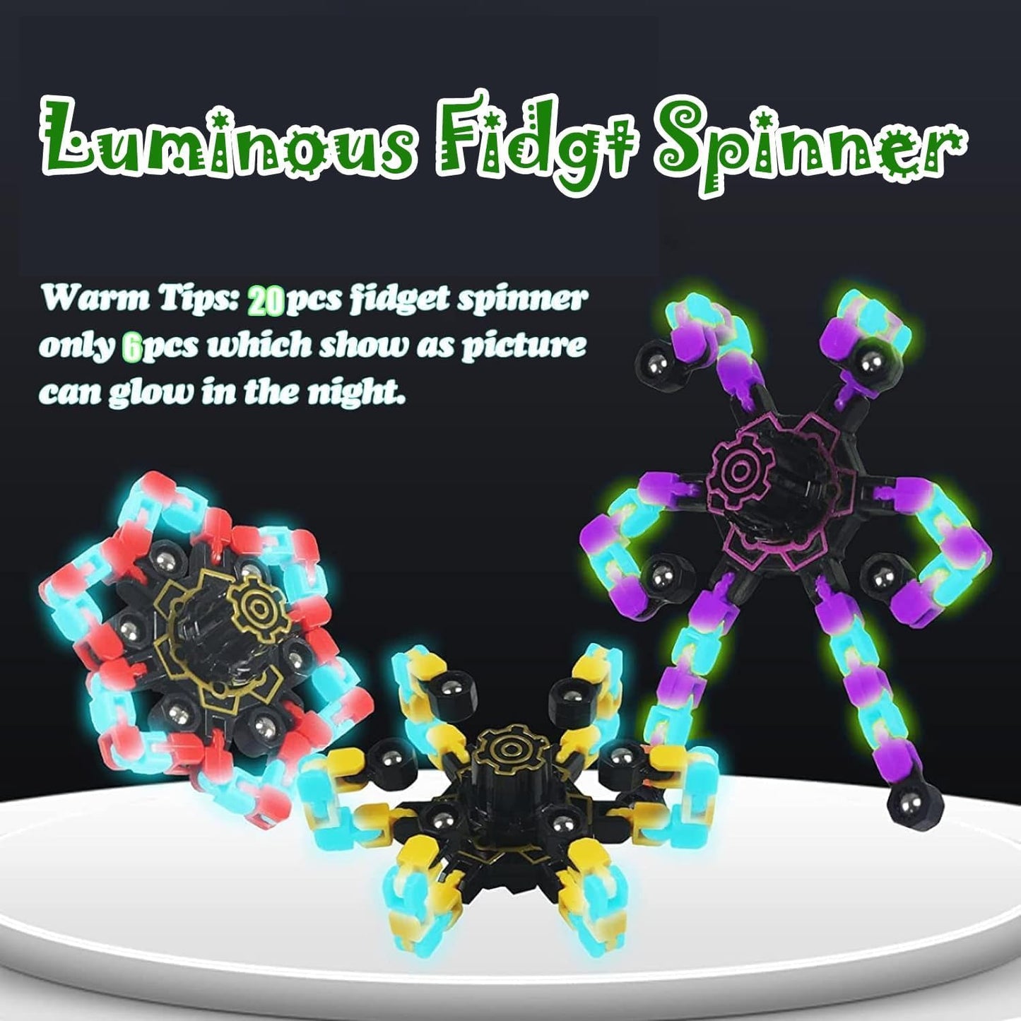 20 Pcs Transformable Fidget Spinner, Fidget Toys Bulk for Adults, Transformable Chain Robot Finger Toy DIY Deformation Robot Mechanical Spinners Stress Relief Fidget Toy for Teens Adults