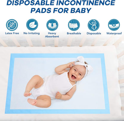 Disposable Changing Pad Pack of 50 Baby Incontinence Pad Diaper Changing Pads UnderPads Ultra Soft