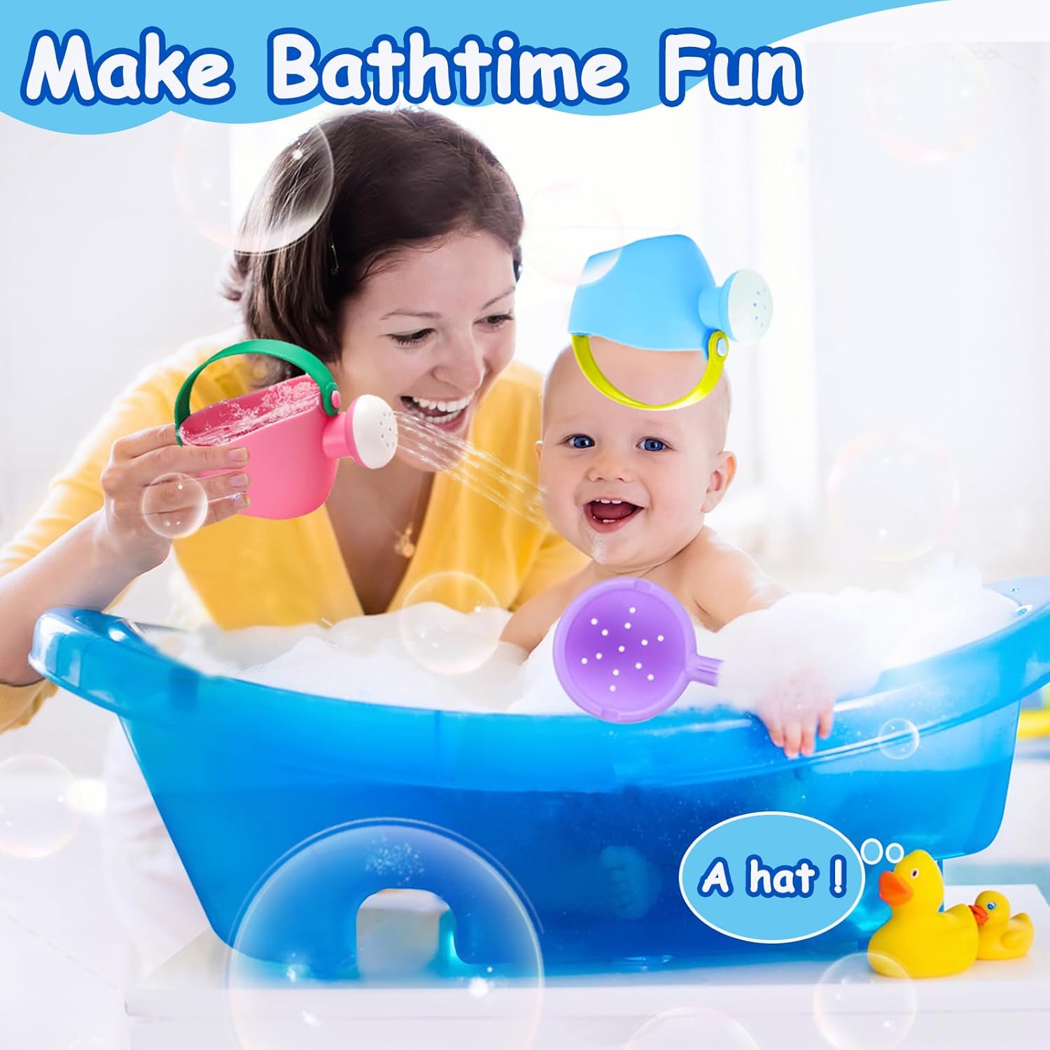 Baby Bath Toys for Kids Ages 1-3 3Pcs Toddler Bath Pool Toys for 1-3 2-4 Water Can Bathtub Pool