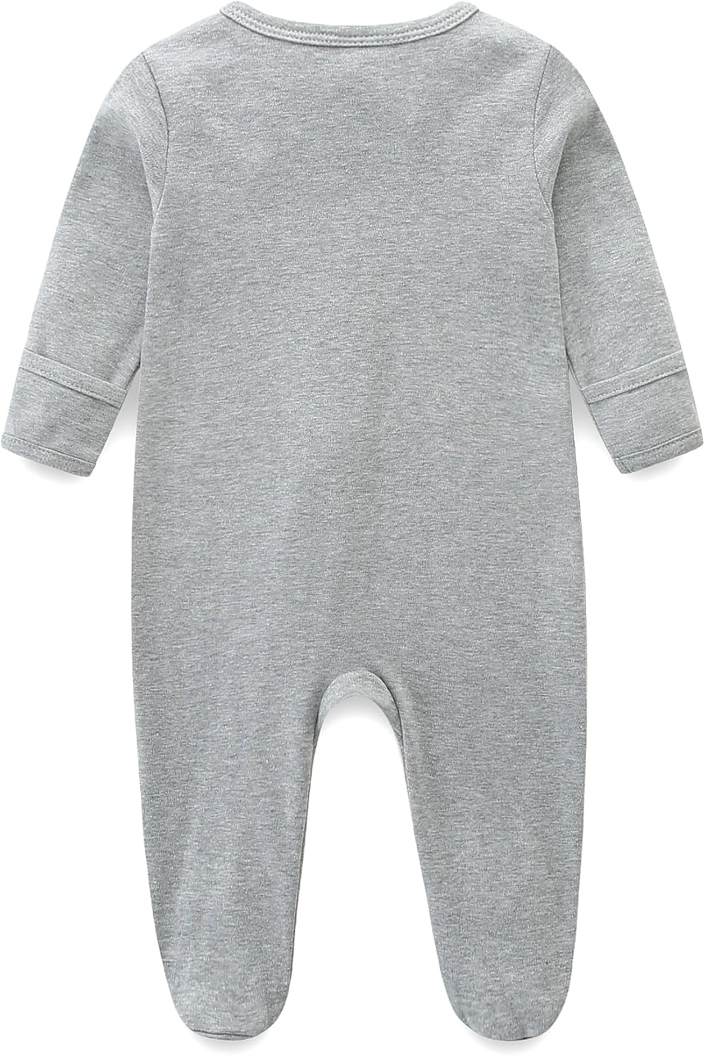 Baby Romper 100% Organic Cotton Pajamas One Piece Long Sleeve Zipper Footie Onesie for 0~12M Baby