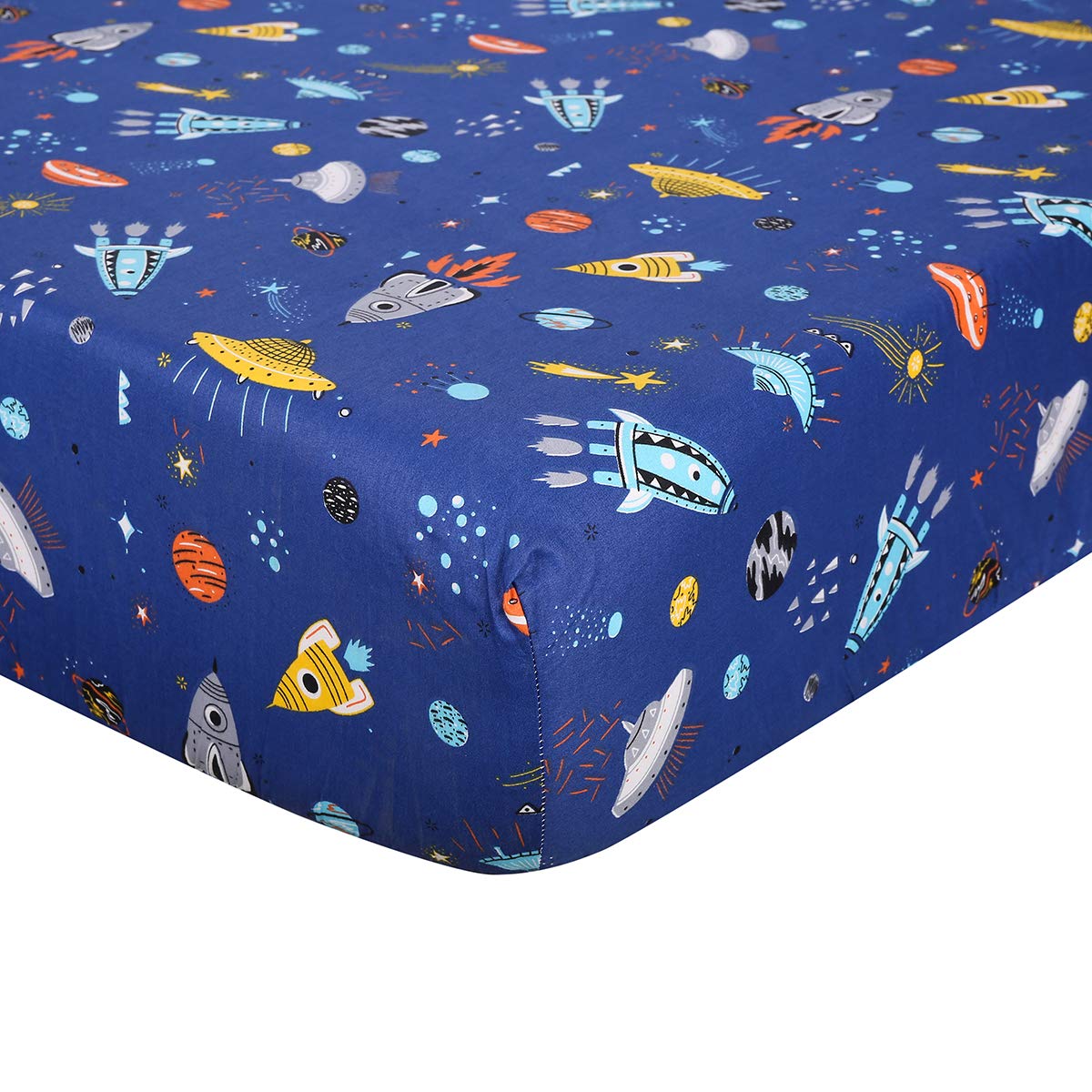 Astronaut Space Galaxy Baby Crib Sheet - Fitted Toddler Sheet Polyester Baby Sheet for Standard