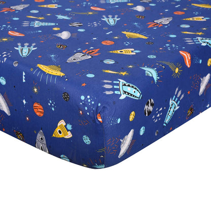 Astronaut Space Galaxy Baby Crib Sheet - Fitted Toddler Sheet Polyester Baby Sheet for Standard