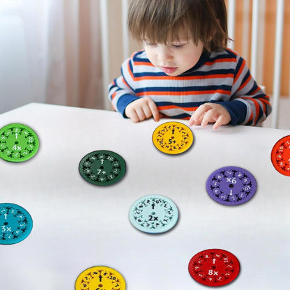 Math Facts Fidget Spinners, Multicolored Math Facts Fidget Spinners, Math Fact Fidget Spinners, Fidget Spinners for Kids, Math Games, Fidgeters Who are Learning Math (Multiply Or Divide 9pcs)