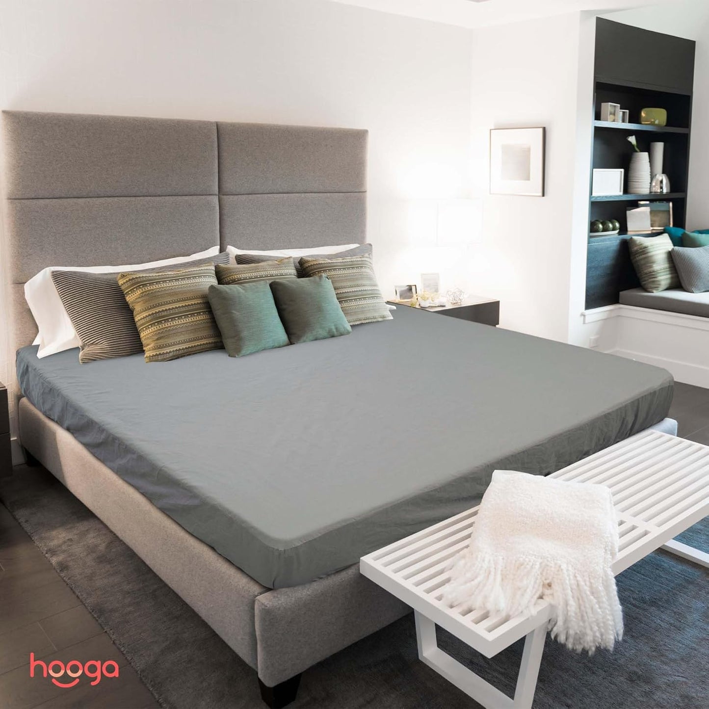 Grounding Sheets, Queen Size, 94% Organic Cotton, 6% Conductive Silver, Fitted, 60"x80"x15", Gray