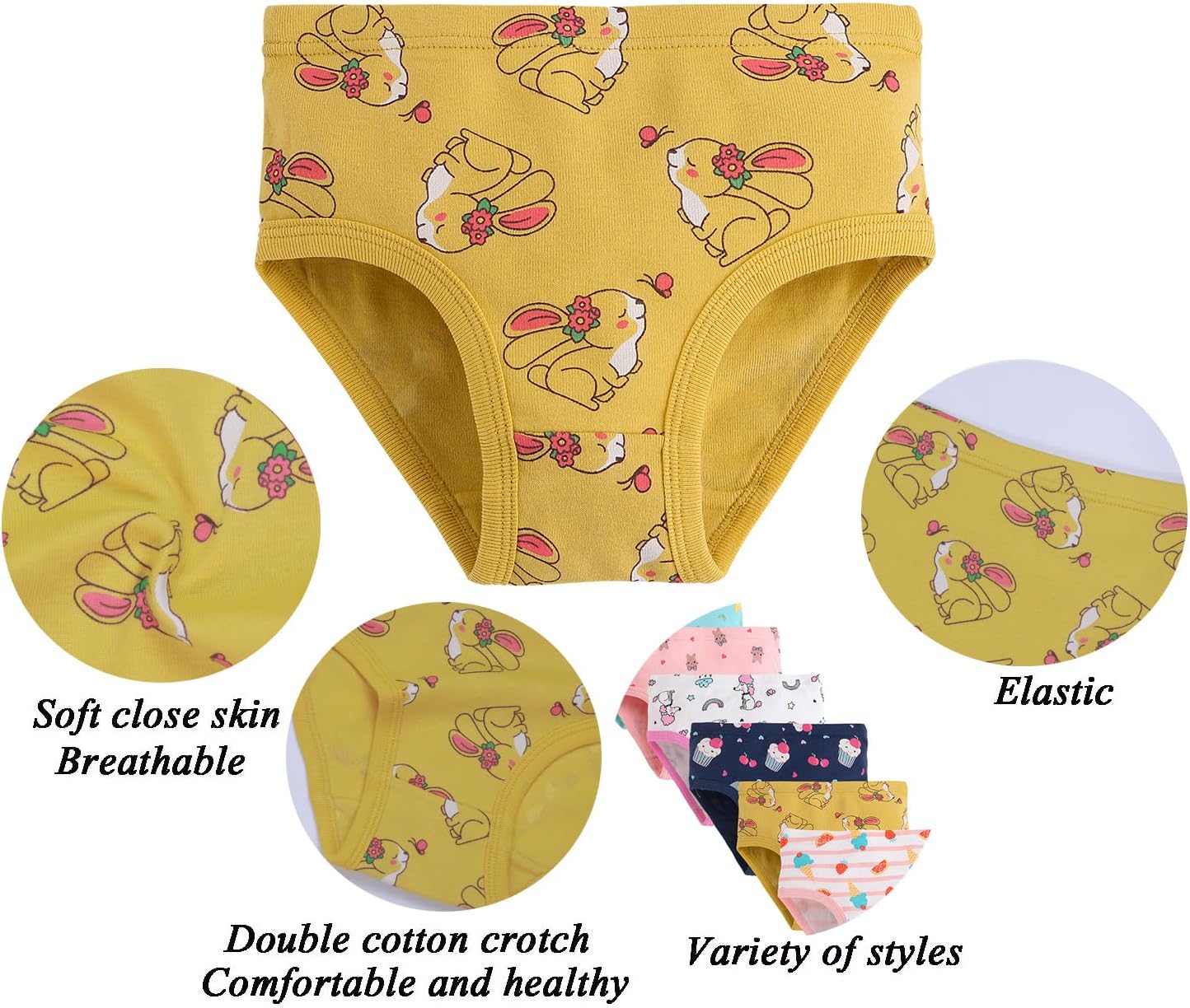 Boboking Soft Cotton Underwear Toddler Girls'Briefs Soft Undies