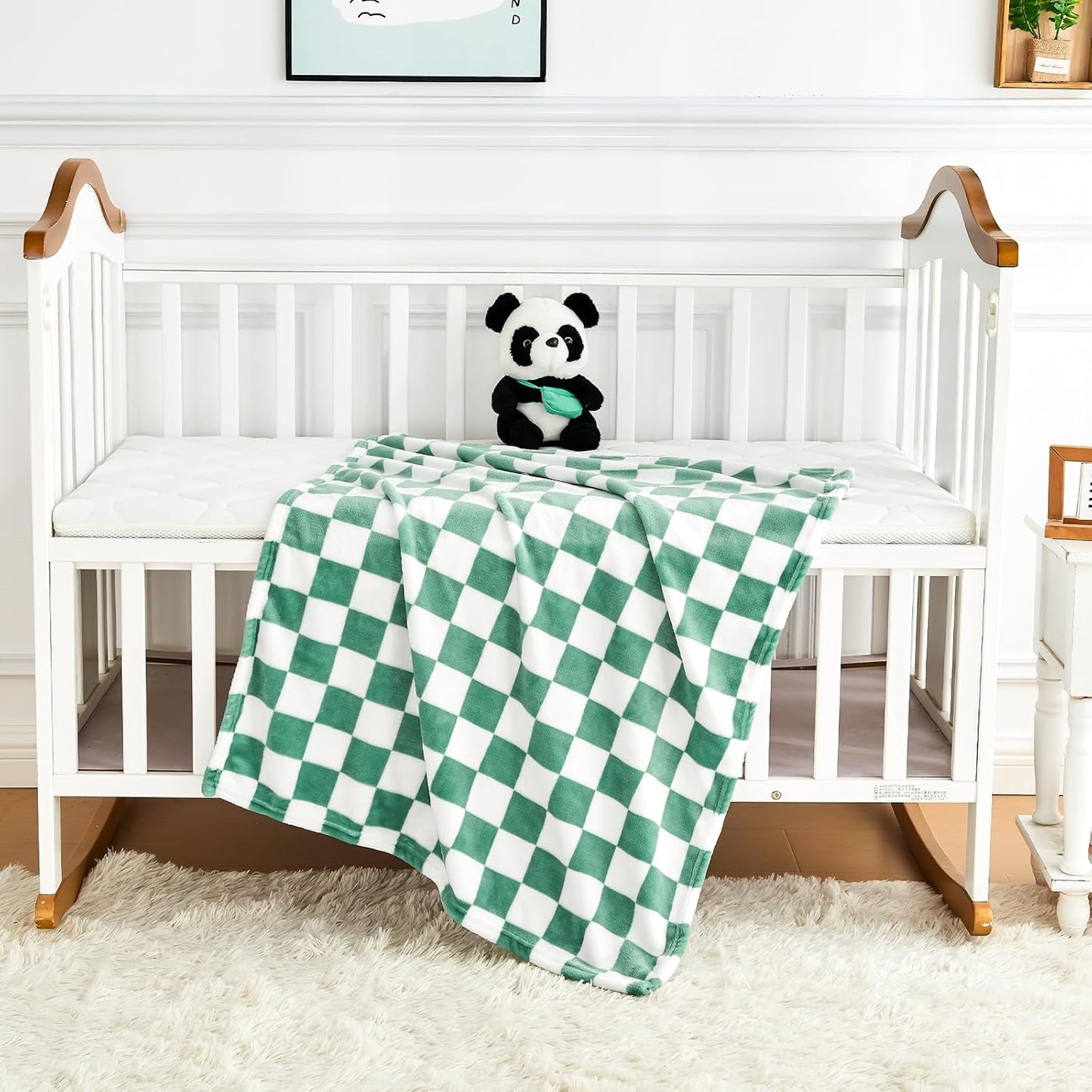Yurhap Checkered Baby Blanket Fleece Baby Blankets for Boys, Ultra Soft Cozy Fluffy Infant Toddler