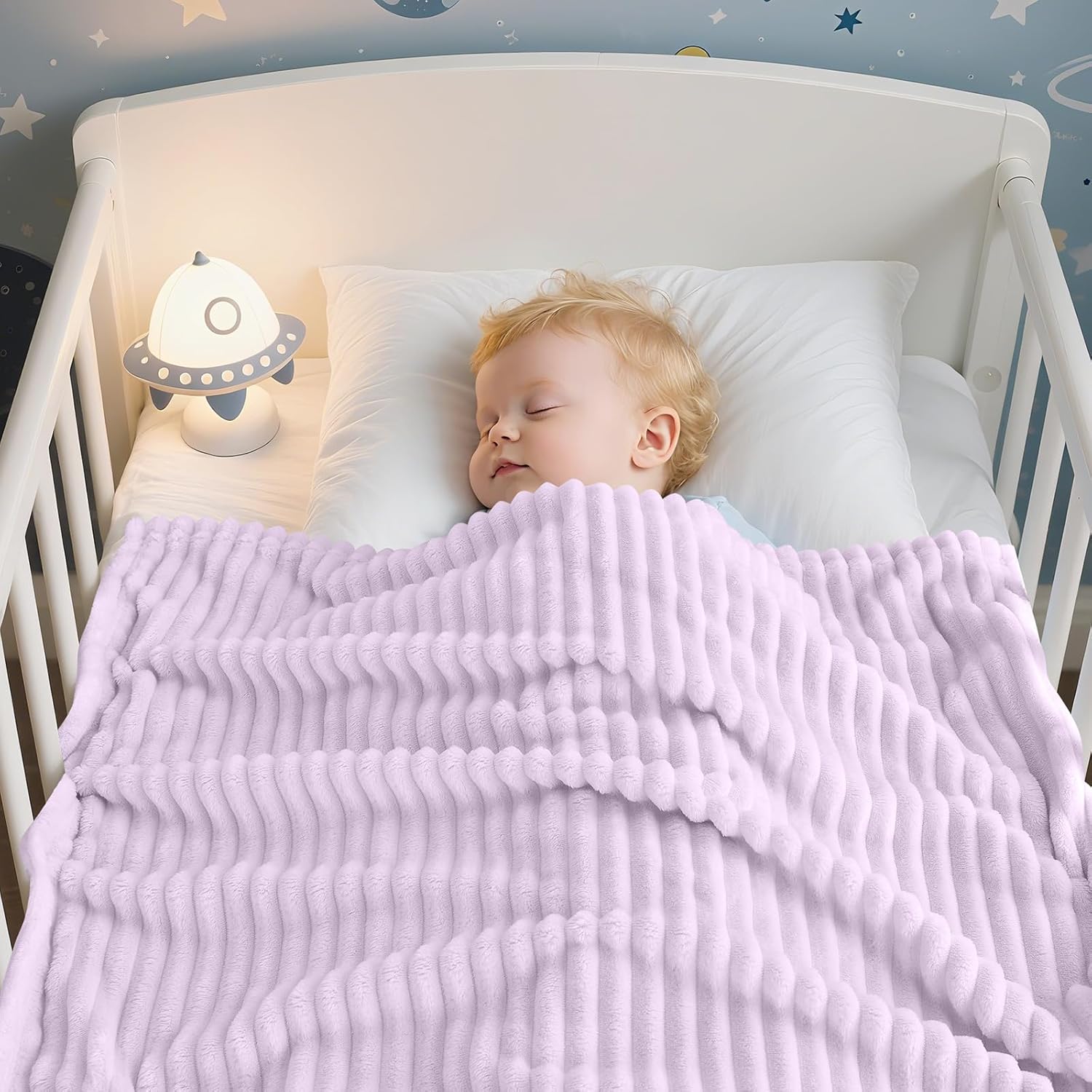 Soft Fleece Baby Blanket Ultra Cozy Baby Blankets for Girls Warm and Lightweight Infant Toddler