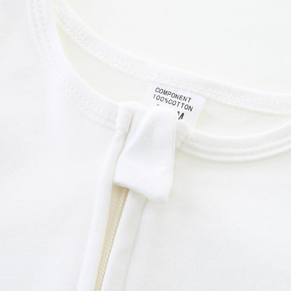 Baby Romper 100% Organic Cotton Pajamas One Piece Long Sleeve Zipper Footie Onesie for 0~12M Baby