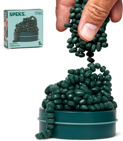 Speks Crags Ferrite Putty, Over 150 Ferrite Stones in a Metal Tin, Seriously Satisfying Fidget Toys for Adults and Desk Toys for Office, Matte Jade, Small