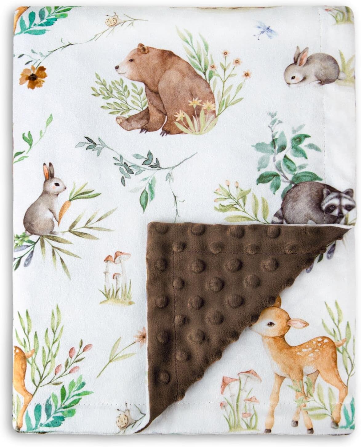 HOMRITAR Baby Blanket for Boys Girls Soft Plush Minky Blanket with Double Layer Dotted Backing for
