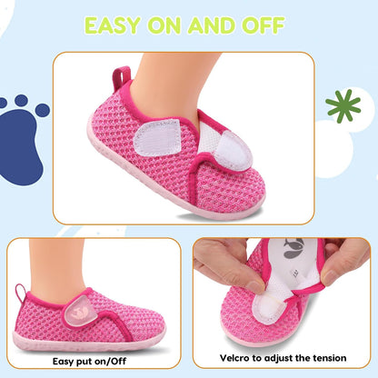 FEETCITY Baby Boys Girls First Walking Shoes Infant Sneakers Crib Shoes Breathable Lightweight Slip On Shoes
