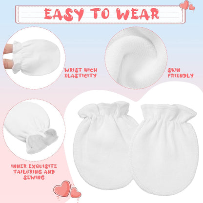 9 Pairs Newborn Baby Boys Girls Mittens 0-6 Months Infant Toddler Mittens No Scratch Solid Color Gloves