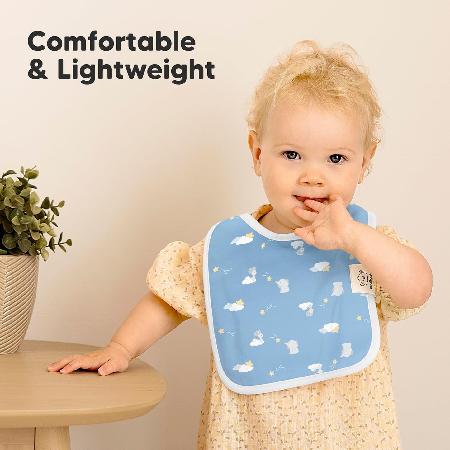 KeaBabies 8-Pack Organic Baby Bibs for Boys, Girls - Super Absorbent Cotton Drool Bibs for Baby Girl & Boy, Teething Toddler, Drooling Newborn, Ultra Soft & Machine Washable (Dreamers)