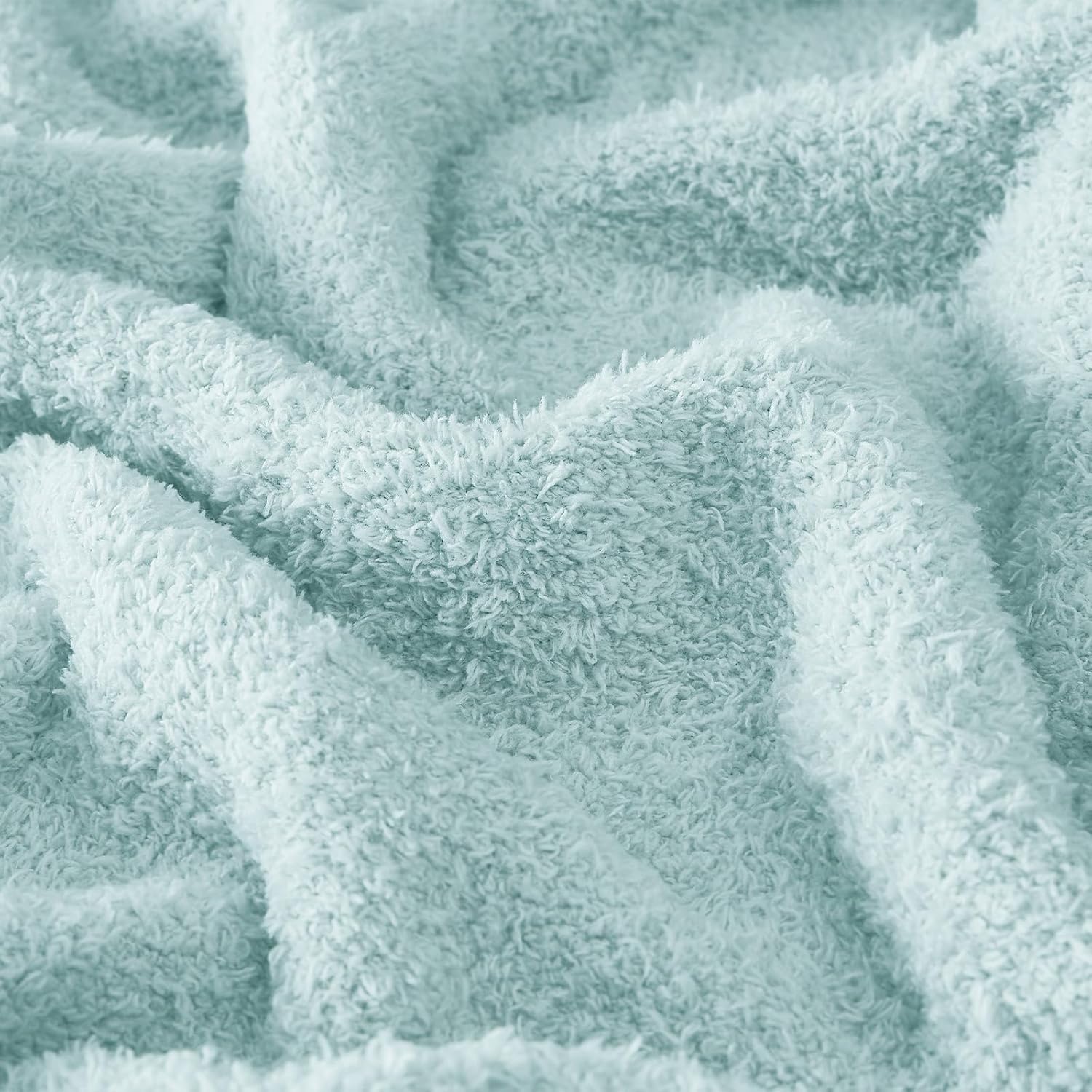 CYMULA Knit Throw Blanket for Couch Sky Blue - Super Soft Lightweight Plush Fuzzy Fluffy Cozy