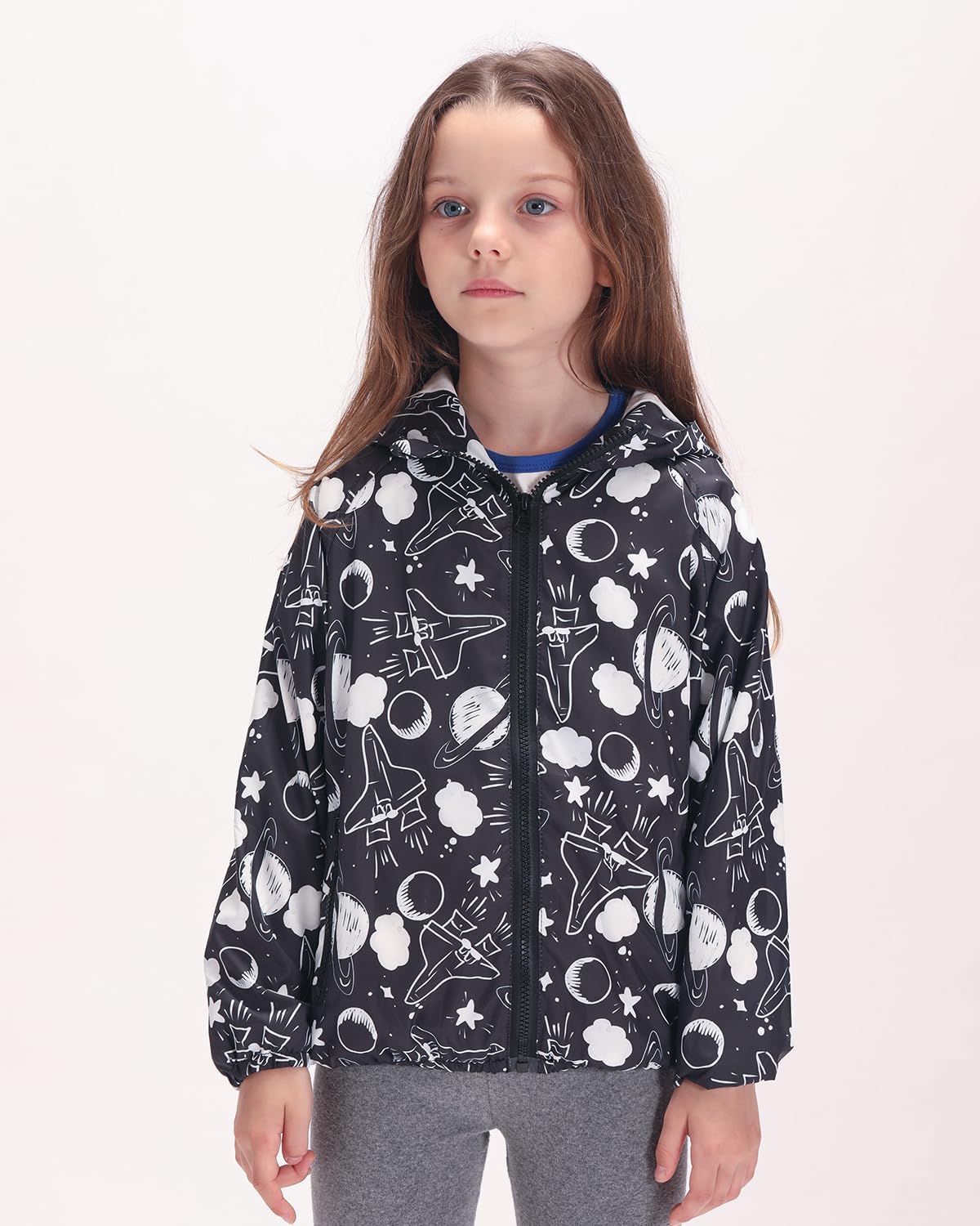WELAKEN Lightweight Jacket for Girls Kids & Toddler II Girls' Print Water-Resistant Jacket