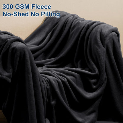 PHF Ultra Soft Fleece Blanket Twin Size, No Shed No Pilling Luxury Plush Cozy 300GSM Lightweight
